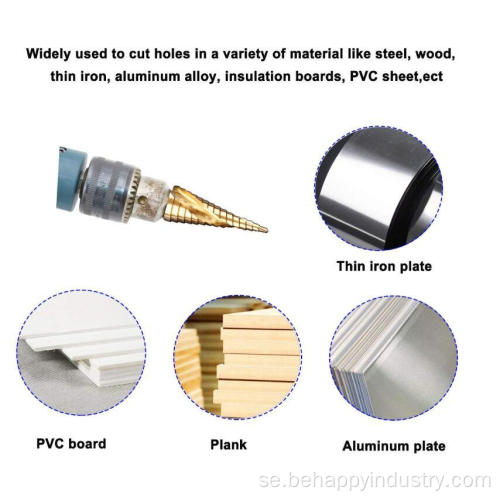 3st HSS Spiral Grooved Titanium Step Drill Bit